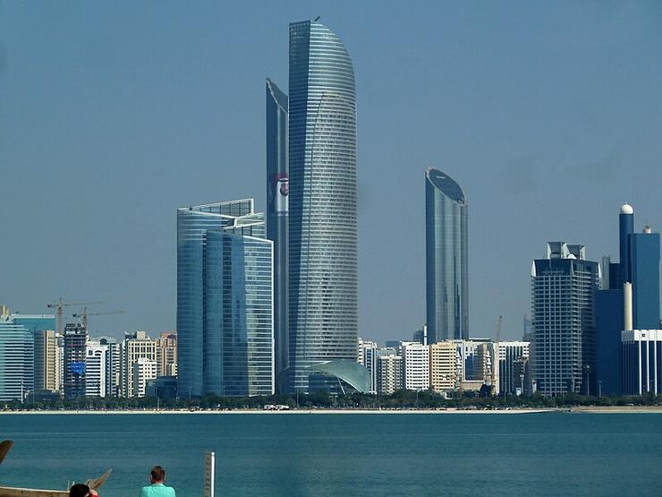 View of the Abu Dhabi skyline with Abu Dhabi Investment Authority the first tower on the left. Creative Commons