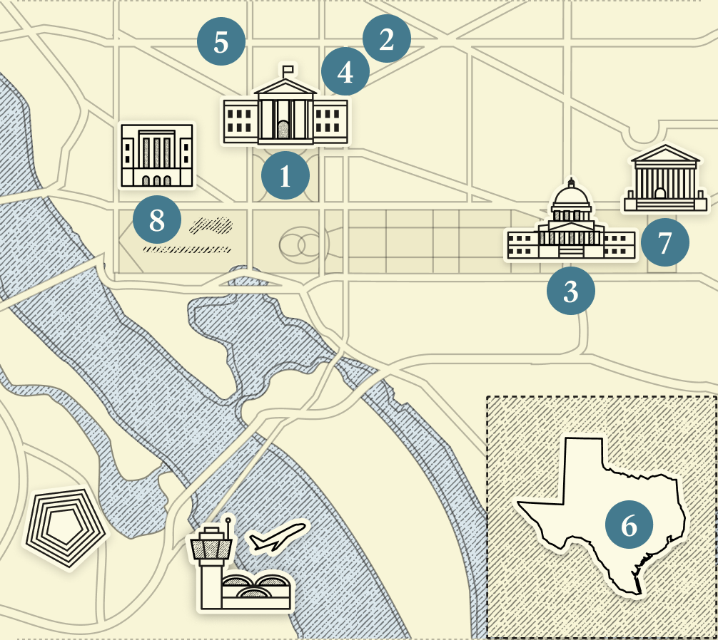 A numbered map of DC.