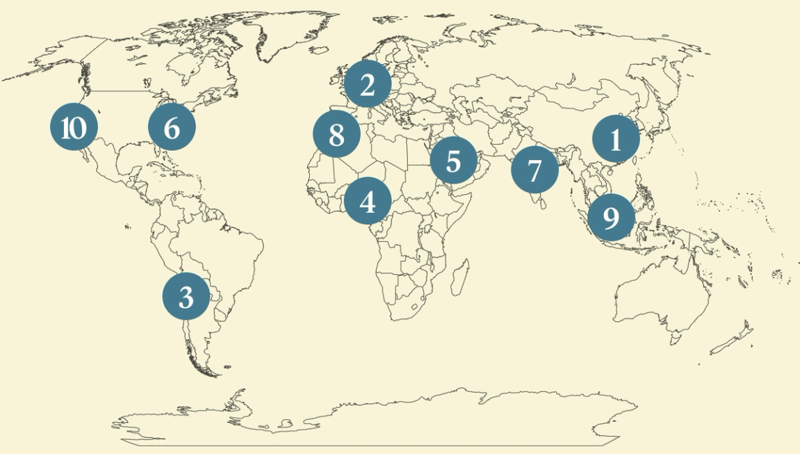 World map.