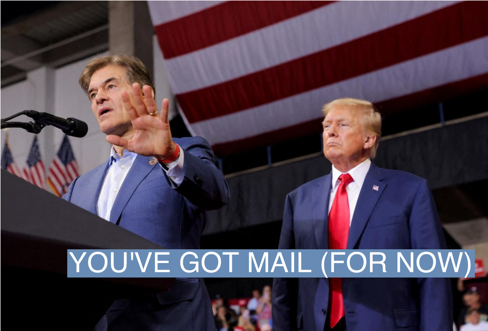 Former President Donald Trump campaigns for GOP Pennsylvania Senate candidate Mehmet Oz earlier this month in Wilkes-Barre 