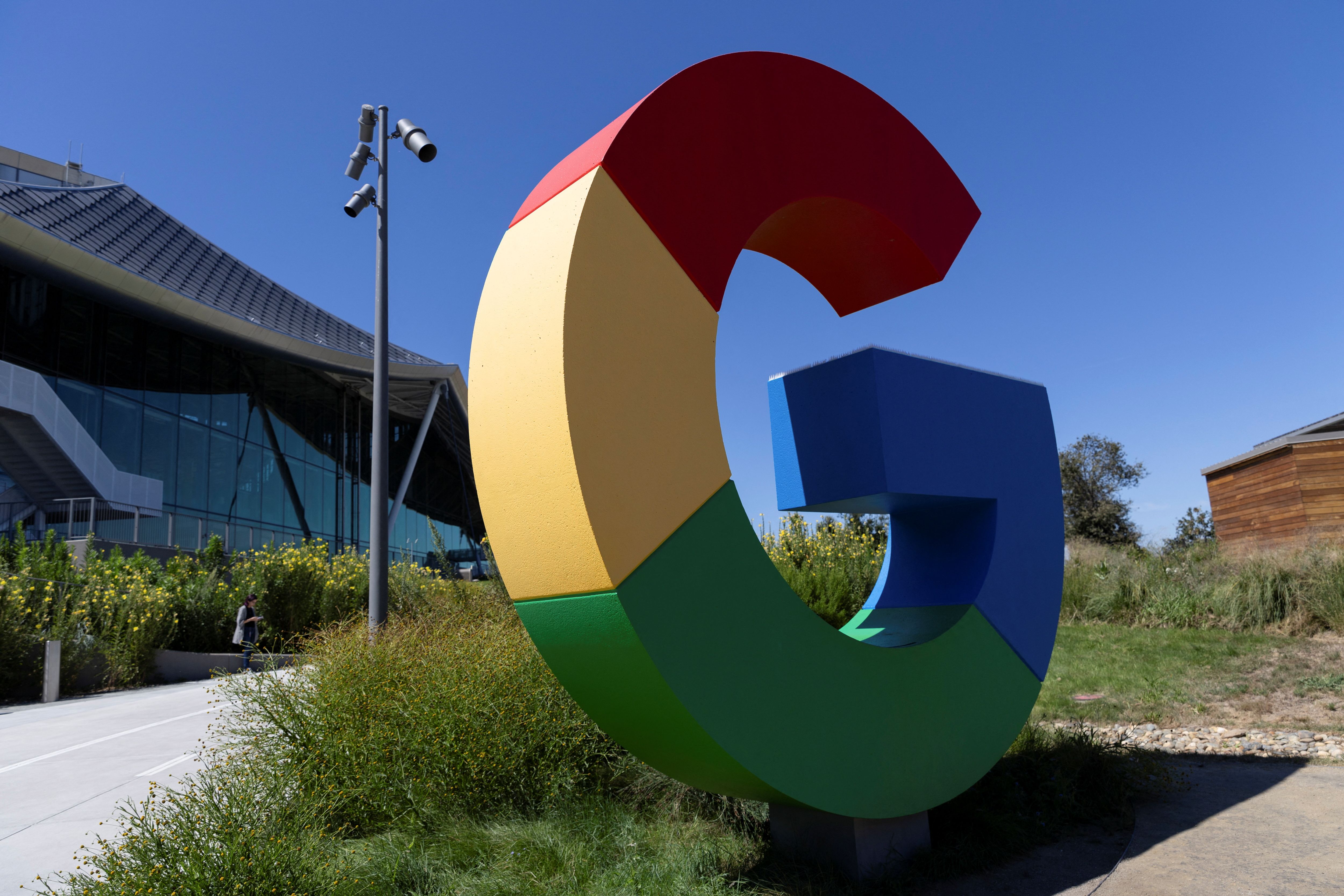 The logo of Google is seen outside Google’s Bay View facilities