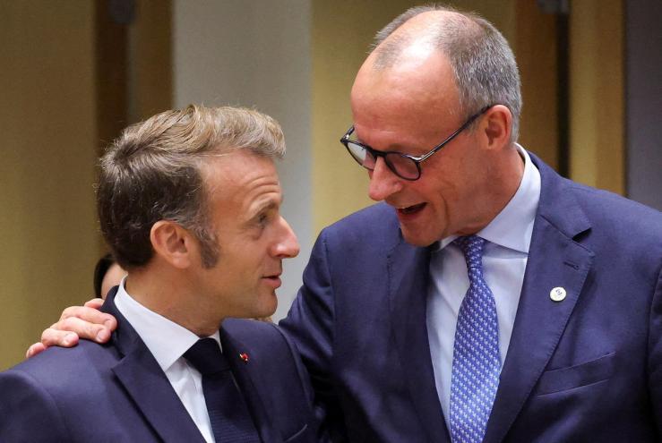 French President Emmanuel Macron and German Chancellor Friedrich Merz