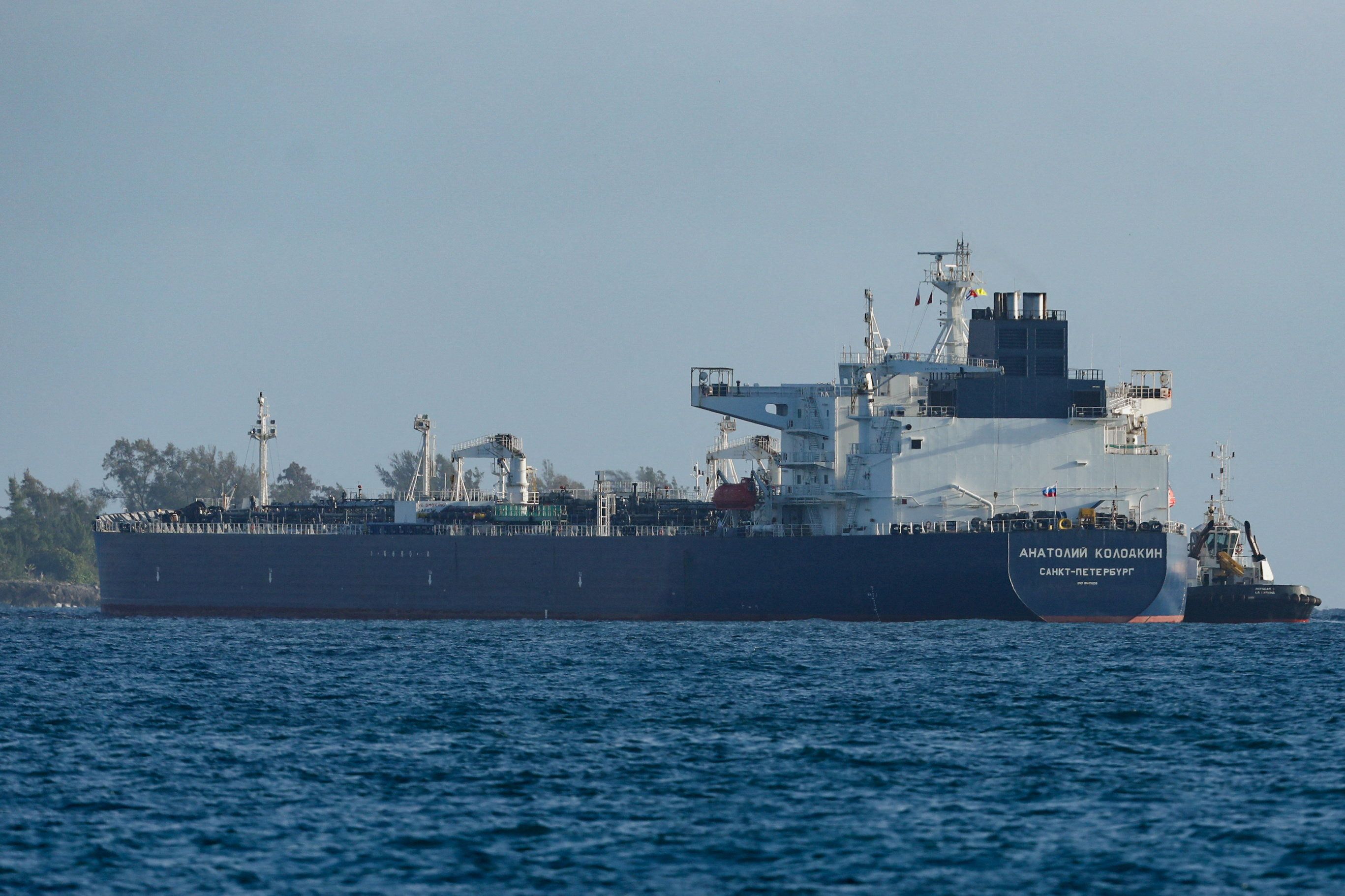 A Russian oil tanker nearing Cuba