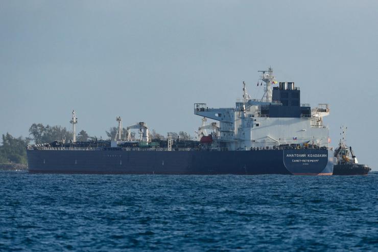 A Russian oil tanker nearing Cuba