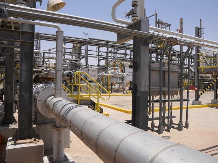A view of Co2 pipelines in Haiwyah NGL recovery plant in eastern province of Saudi Arabia.