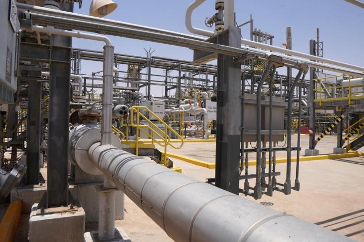 A view of Co2 pipelines in Haiwyah NGL recovery plant in eastern province of Saudi Arabia.