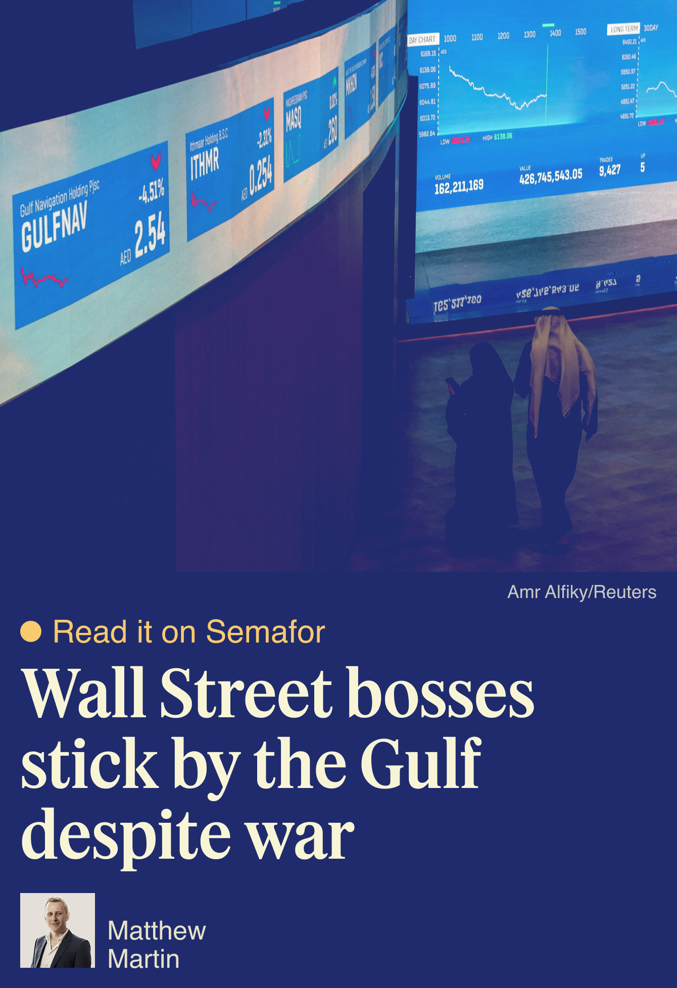 Wall Street bosses stick by the Gulf despite war