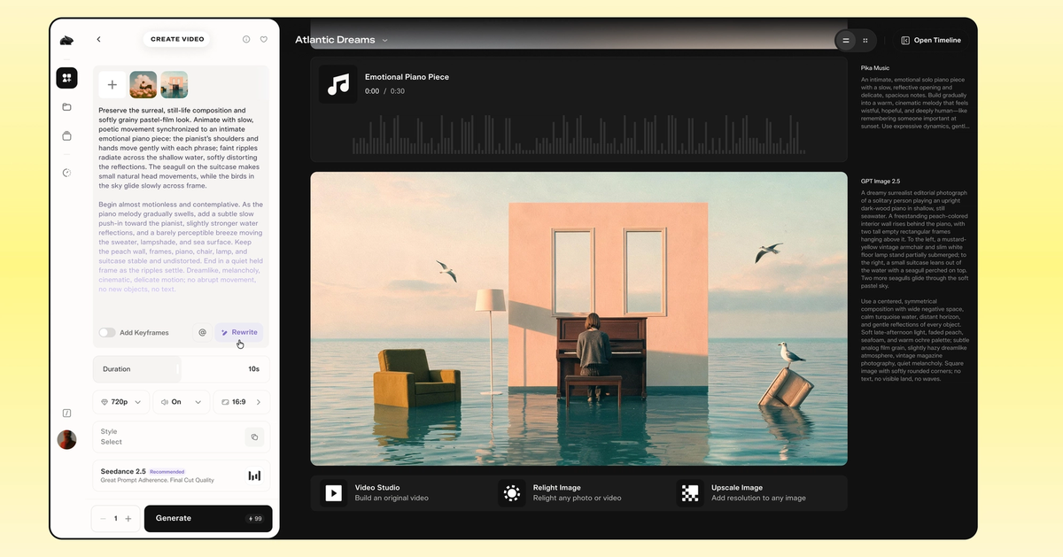 Exclusive / Video AI company Pika offers new tool to speed up AI video creation - Semafor