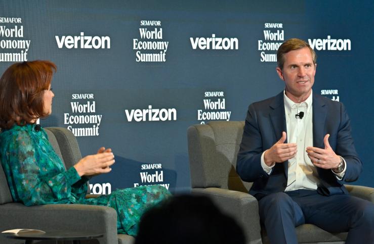 Stephanie Ruhle and Gov. Andy Beshear.