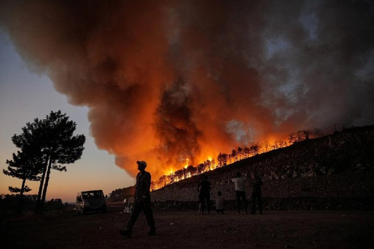 A wildfire in Turkey.