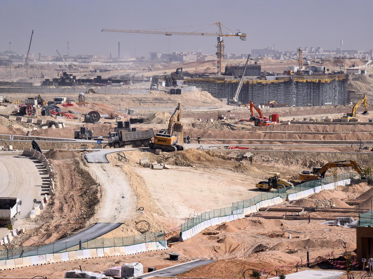 View of the King Salman Park construction site.