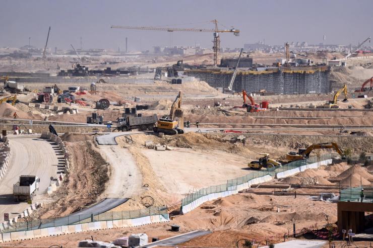 View of the King Salman Park construction site.