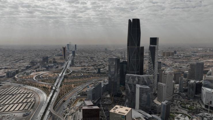 An image of the skyline in Riyadh.