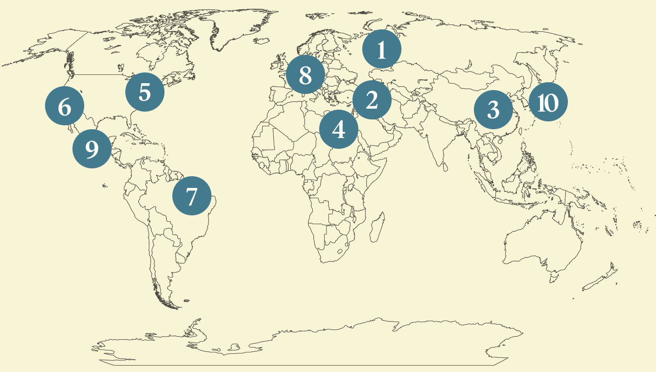 World map.