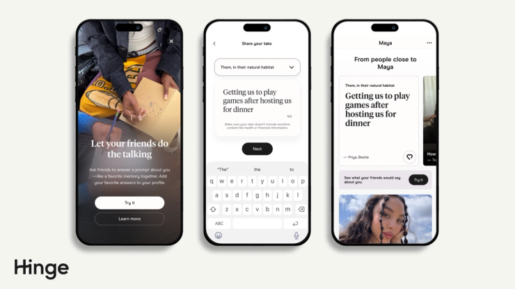 A promotional image of Hinge’s new feature.
