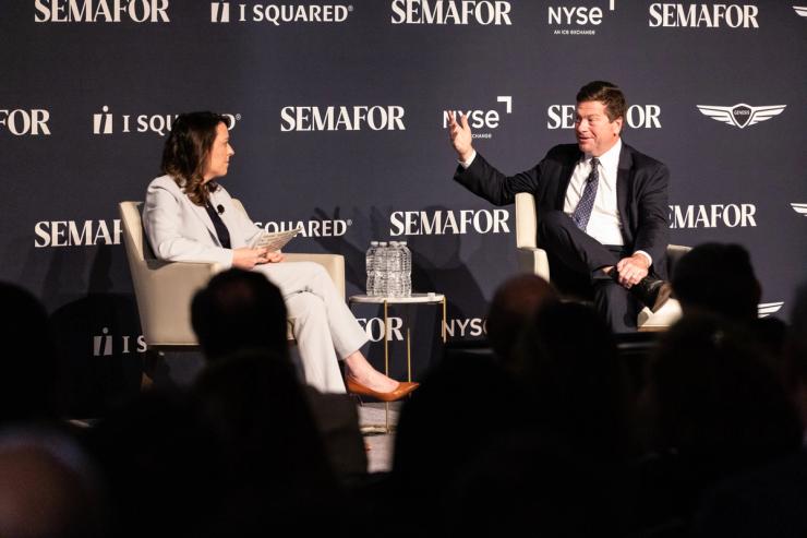 Manhattan US Attorney Jay Clayton speaking at a Semafor event.