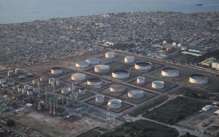 Sonangol oil and gas refinery in Luanda.
