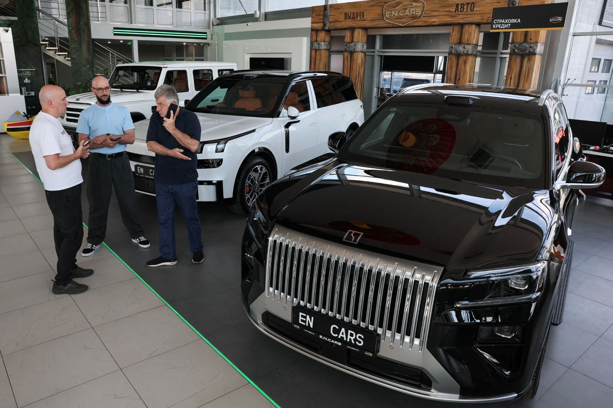 A Chinese EV dealership in Moscow