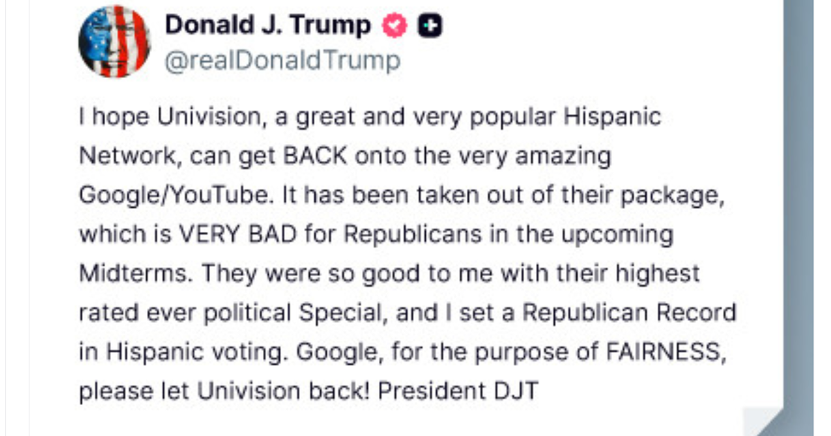 Univision takes out ad touting Trump praise on Truth Social