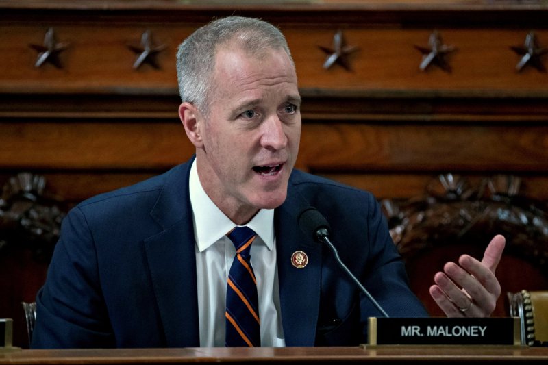Democratic U.S. Rep. Sean Maloney of New York, running for re-election to the U.S. House of Representatives in the 2022 U.S. midterm elections, questions witnesses during a House Intelligence Committee impeachment inquiry hearing in Washington, D.C., U.S., November 21, 2019.