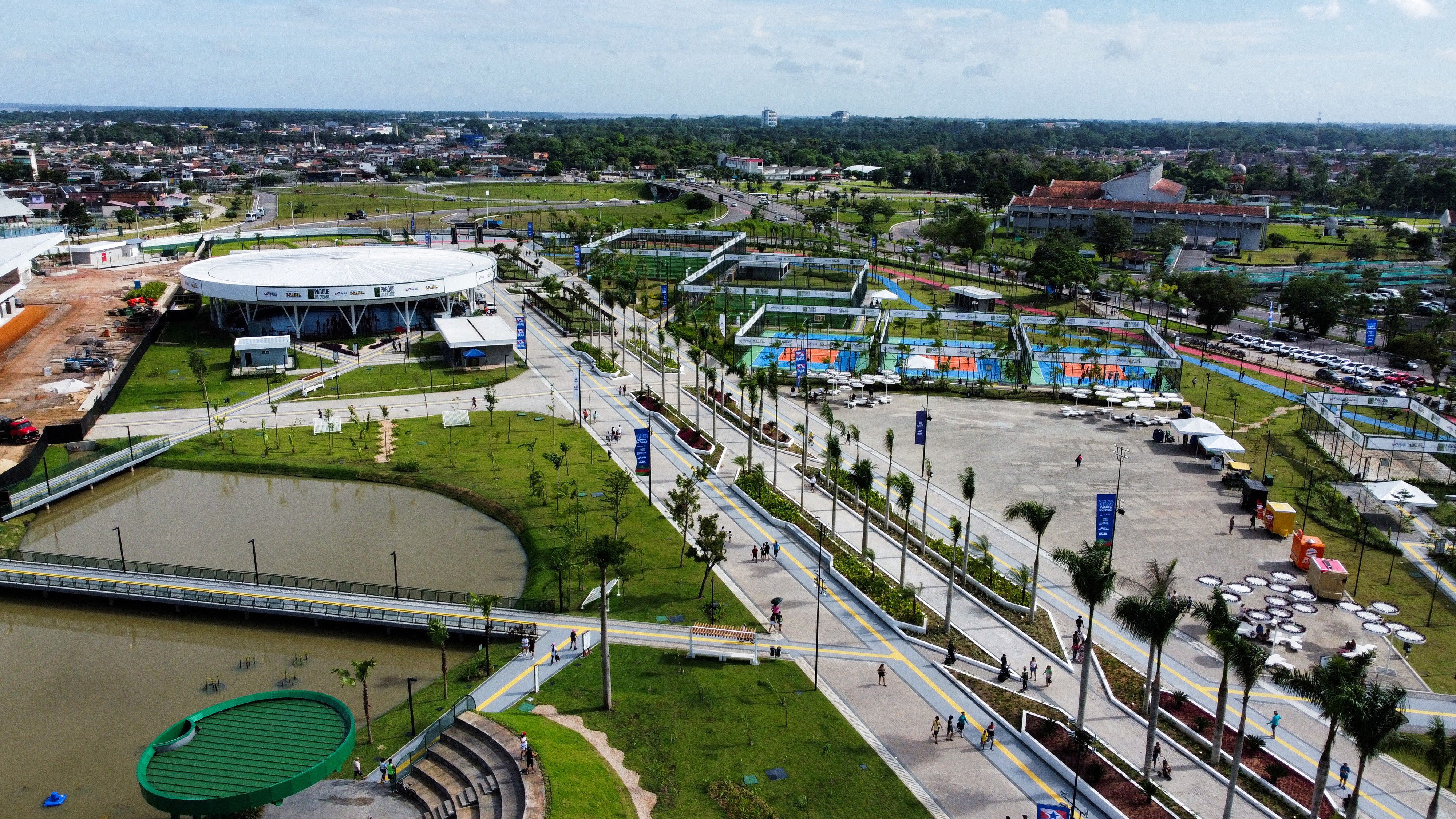 A drone view shows the “Parque da Cidade”, one of the principal venues to host COP30 in November, in Belem.