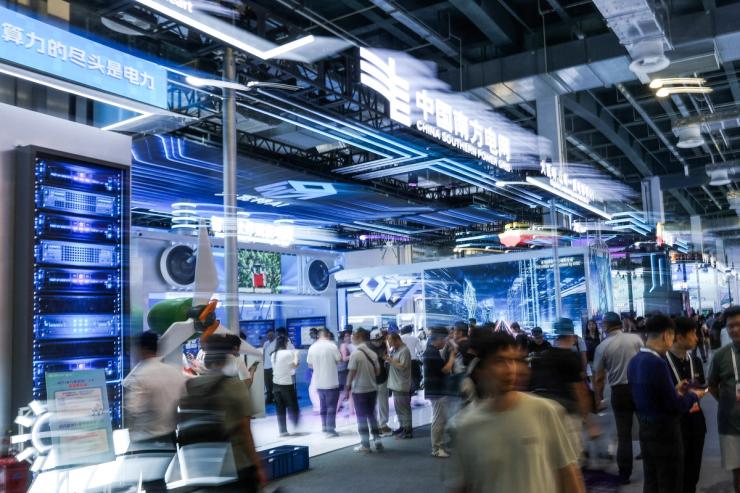 People visit the World Artificial Intelligence Conference (WAIC) in Shanghai, China.