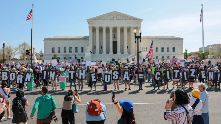 Protests outside the US Supreme Court