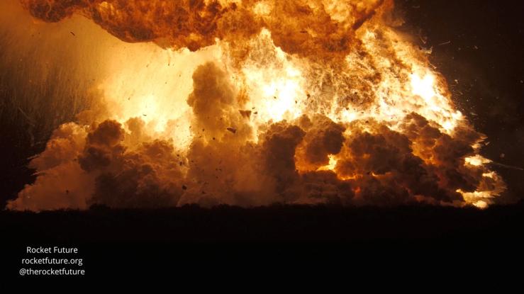 The explosion of the SpaceX rocket.