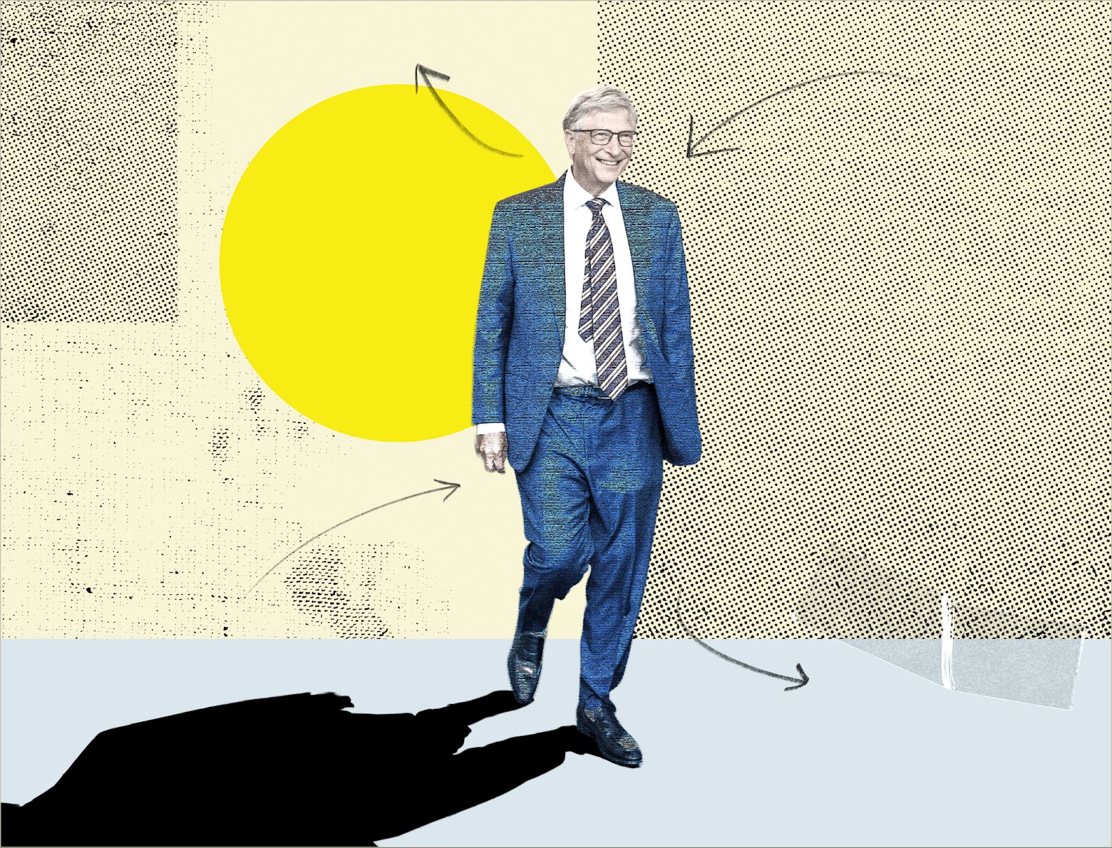 Graphic of Bill Gates.