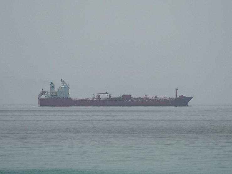 Oil tanker JORYA sails at the sea near the Omani coast, as seen from Musandam, Oman,