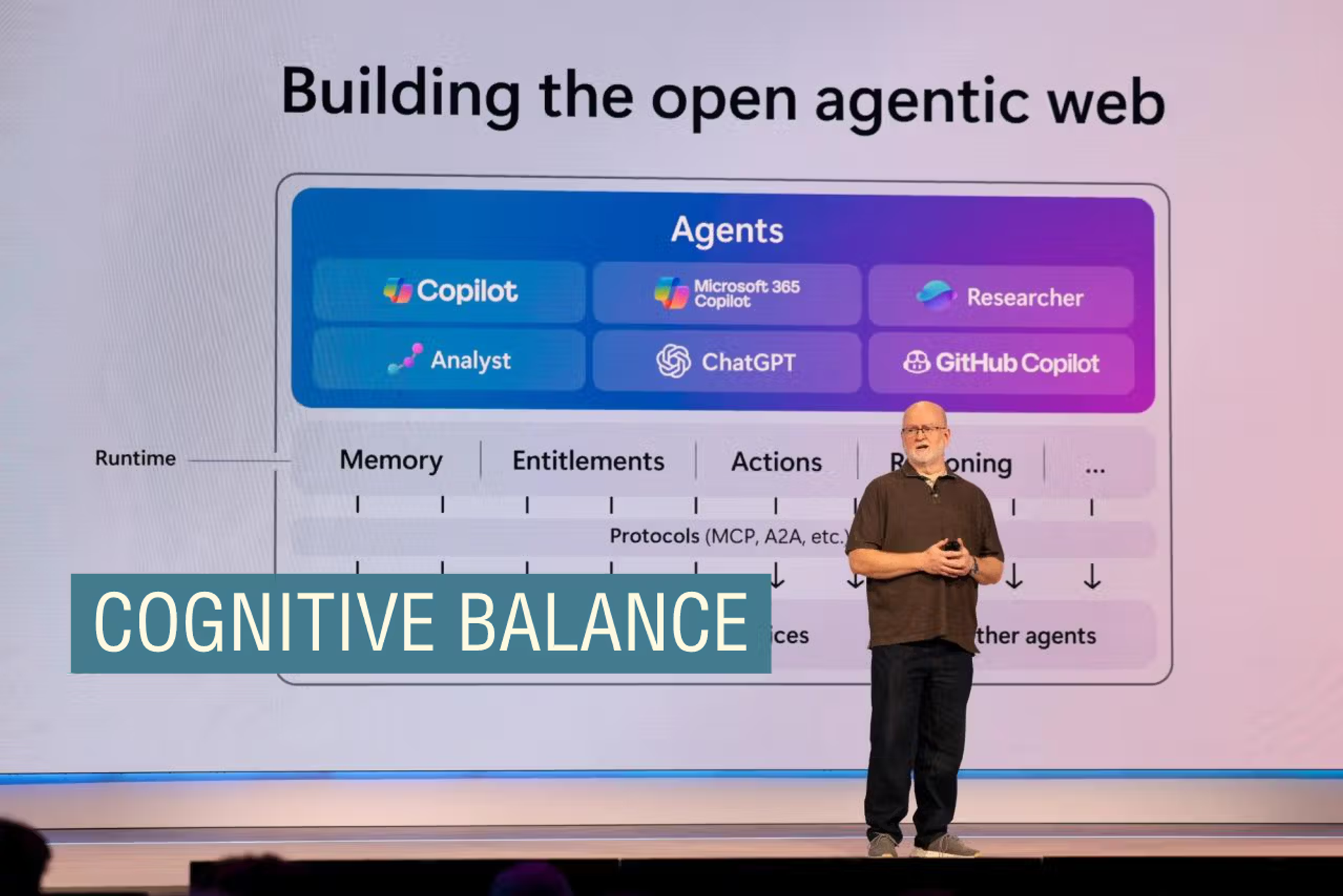 Microsoft Chief Technology Officer Kevin Scott speaks during the Microsoft Build conference opening keynote in Seattle, Washington on May 19, 2025.