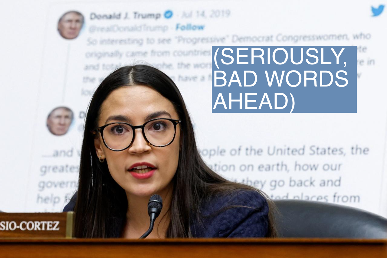 Rep. Alexandria Ocasio Cortez at a House hearing on Twitter. 