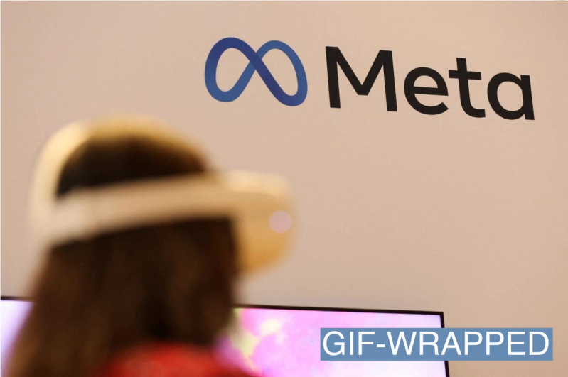 A person uses a Meta headset.