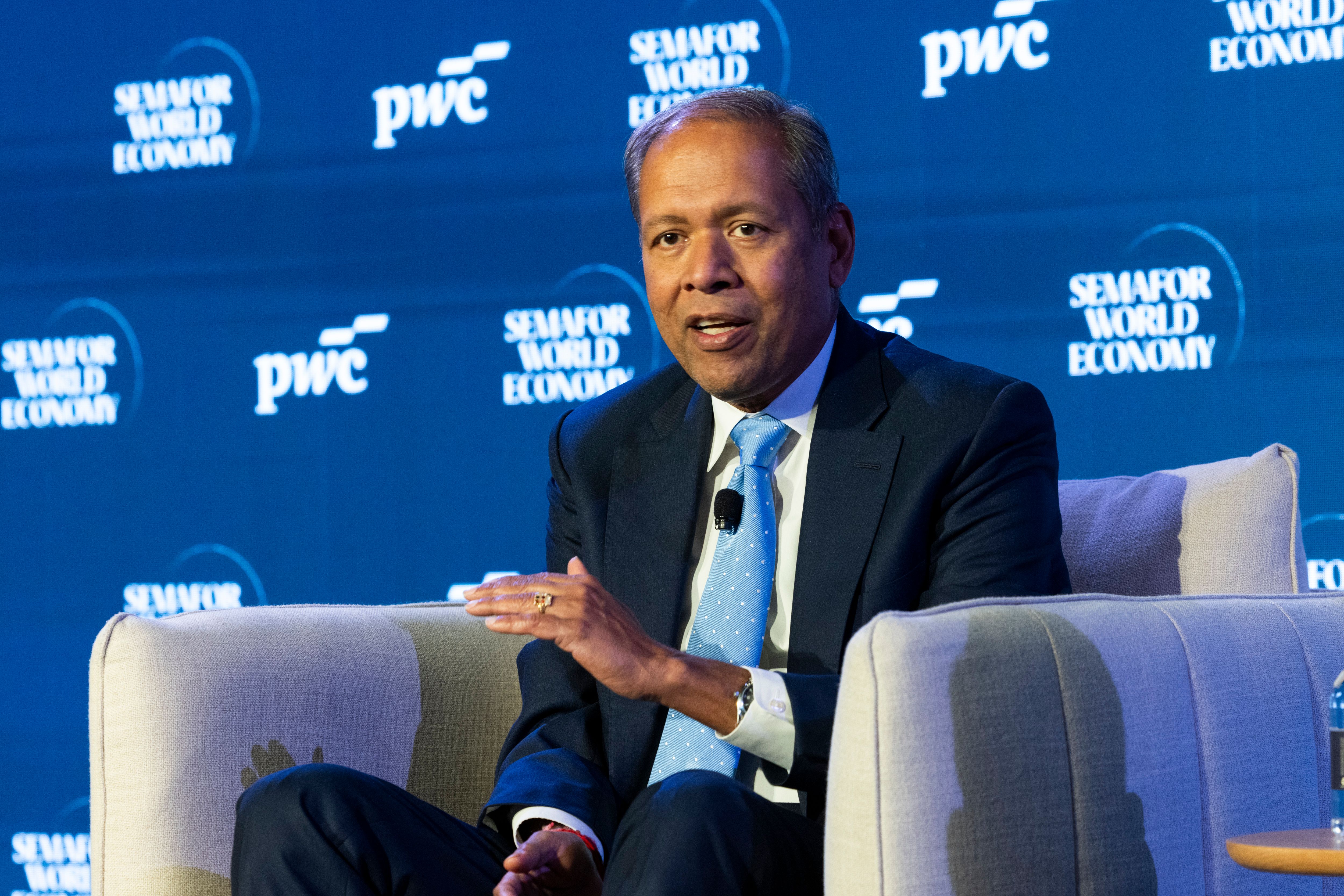 Barclays Group Chief Executive C.S. Venkatakrishnan at Semafor World Economy 2026.