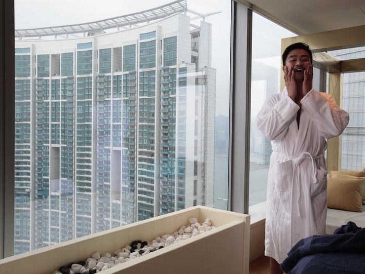 A man at a spa in Hong Kong