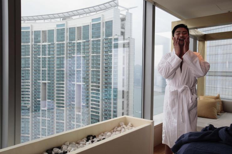 A man at a spa in Hong Kong
