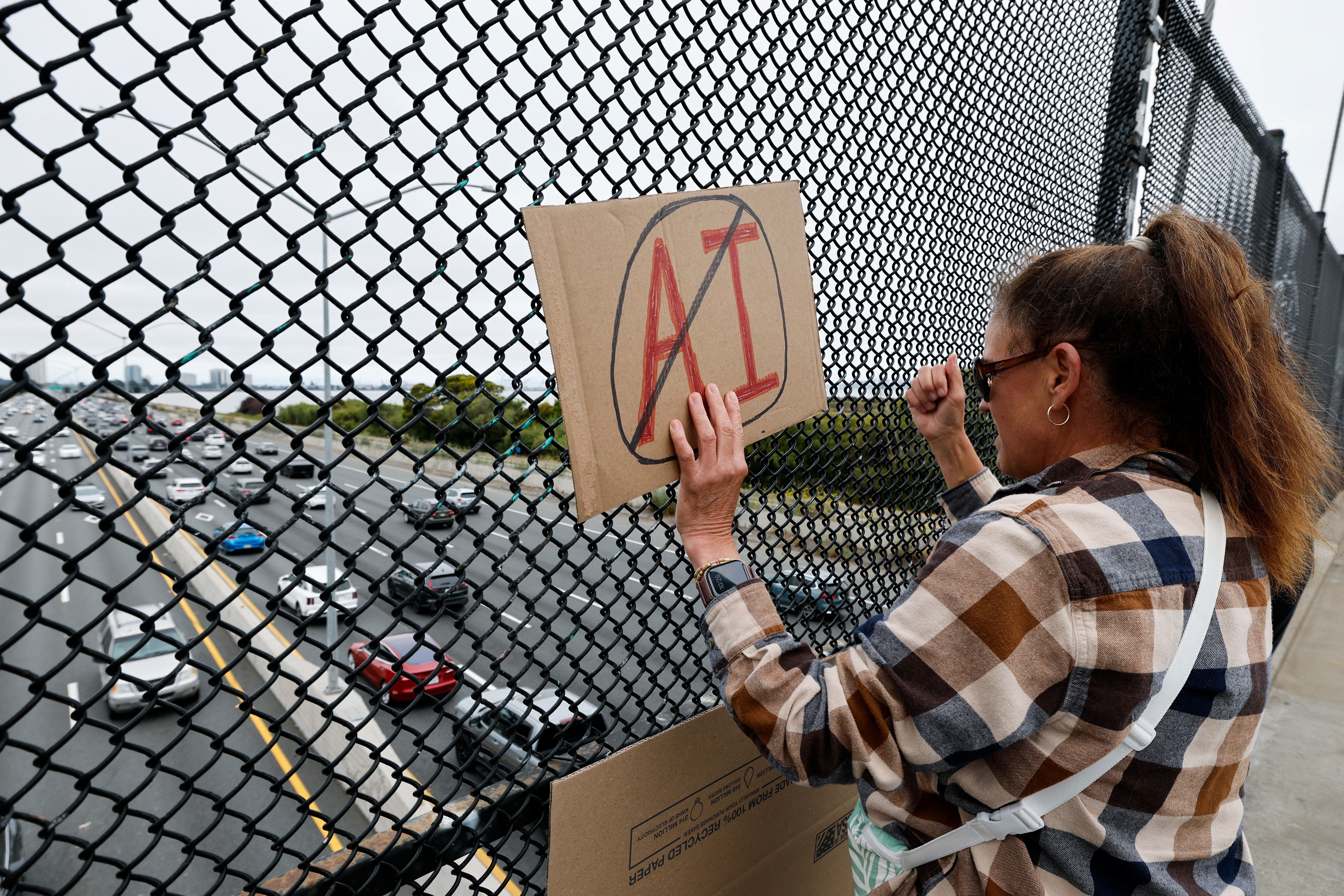 Protestor against data centers