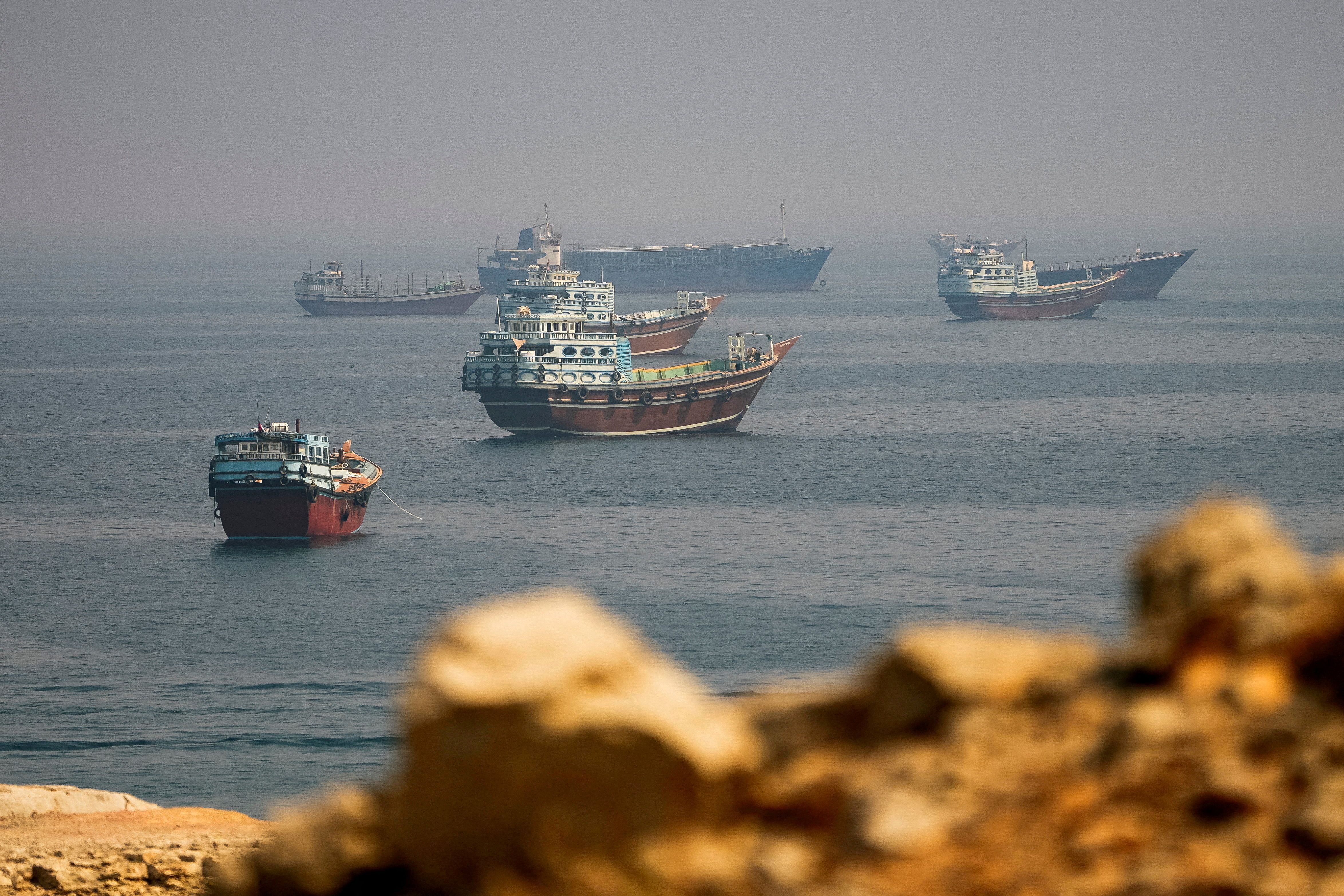 Vessels near the Strait of Hormuz