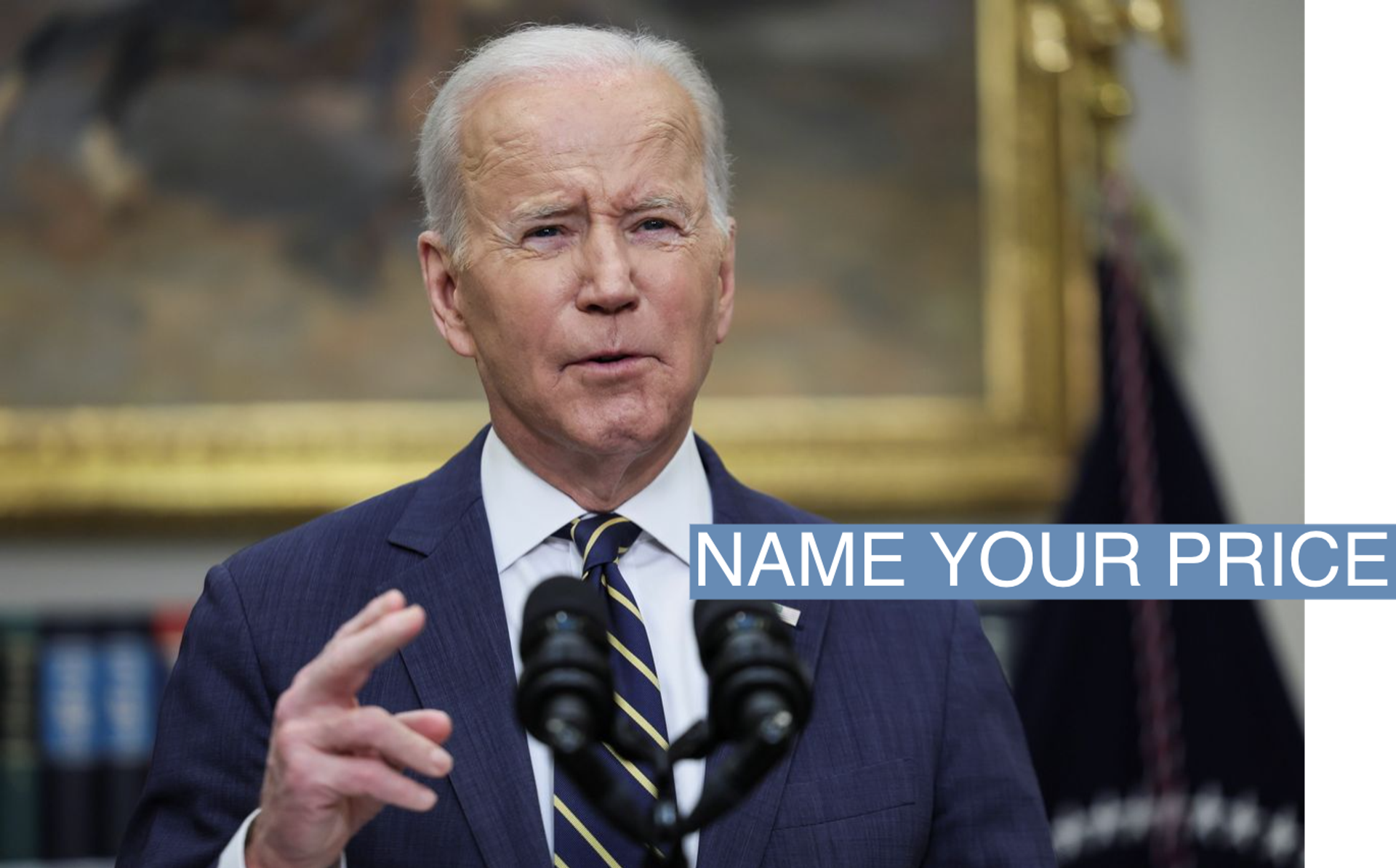 U.S. President Joe Biden announces new actions against Russia for its war on Ukraine, during remarks in the Roosevelt Room at the White House in Washington, U.S., March 11, 2022.