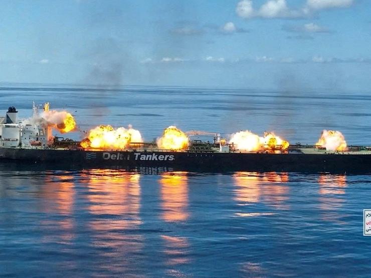 A Houthi attack on an oil tanker in the Red Sea earlier this month.