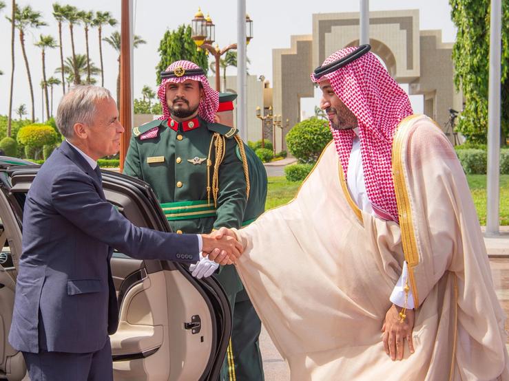 Canadian Prime Minister Mark Carney meets Saudi Arabia Crown Prince Mohammed bin Salman in Jeddah, Saudi Arabia, July 9, 2026.