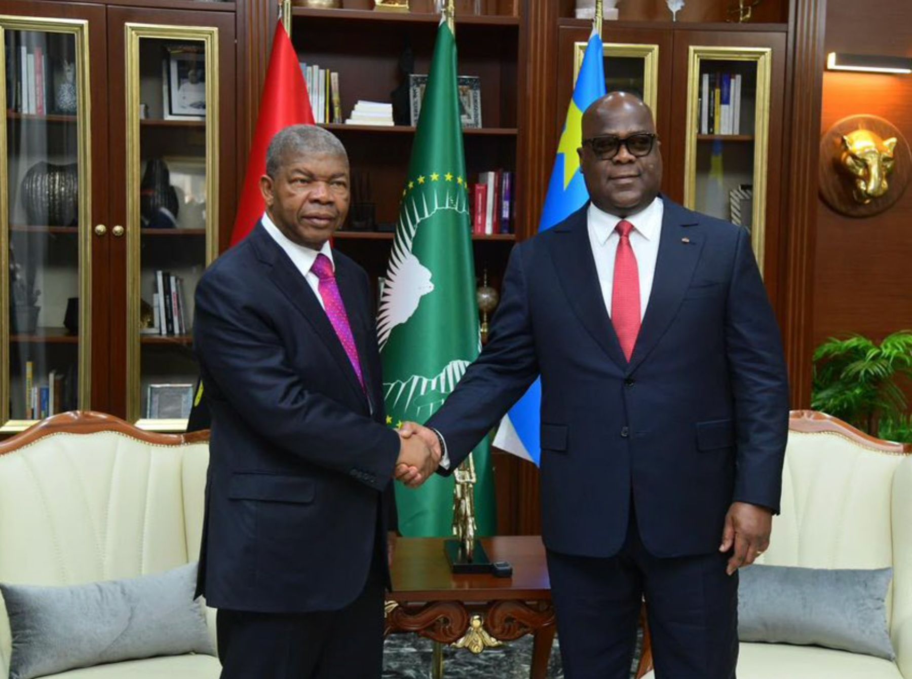 Angolan President João Lourenço and Congolese President Félix Tshisekedi.