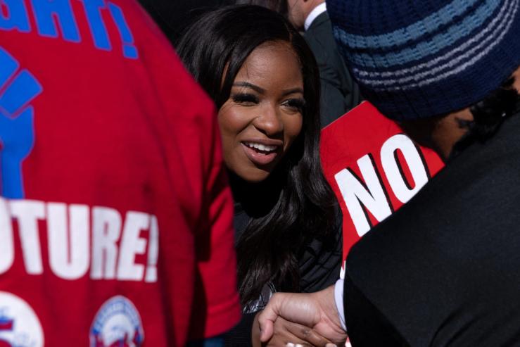 U.S. Representative Jasmine Crockett (D-TX) greets constituents