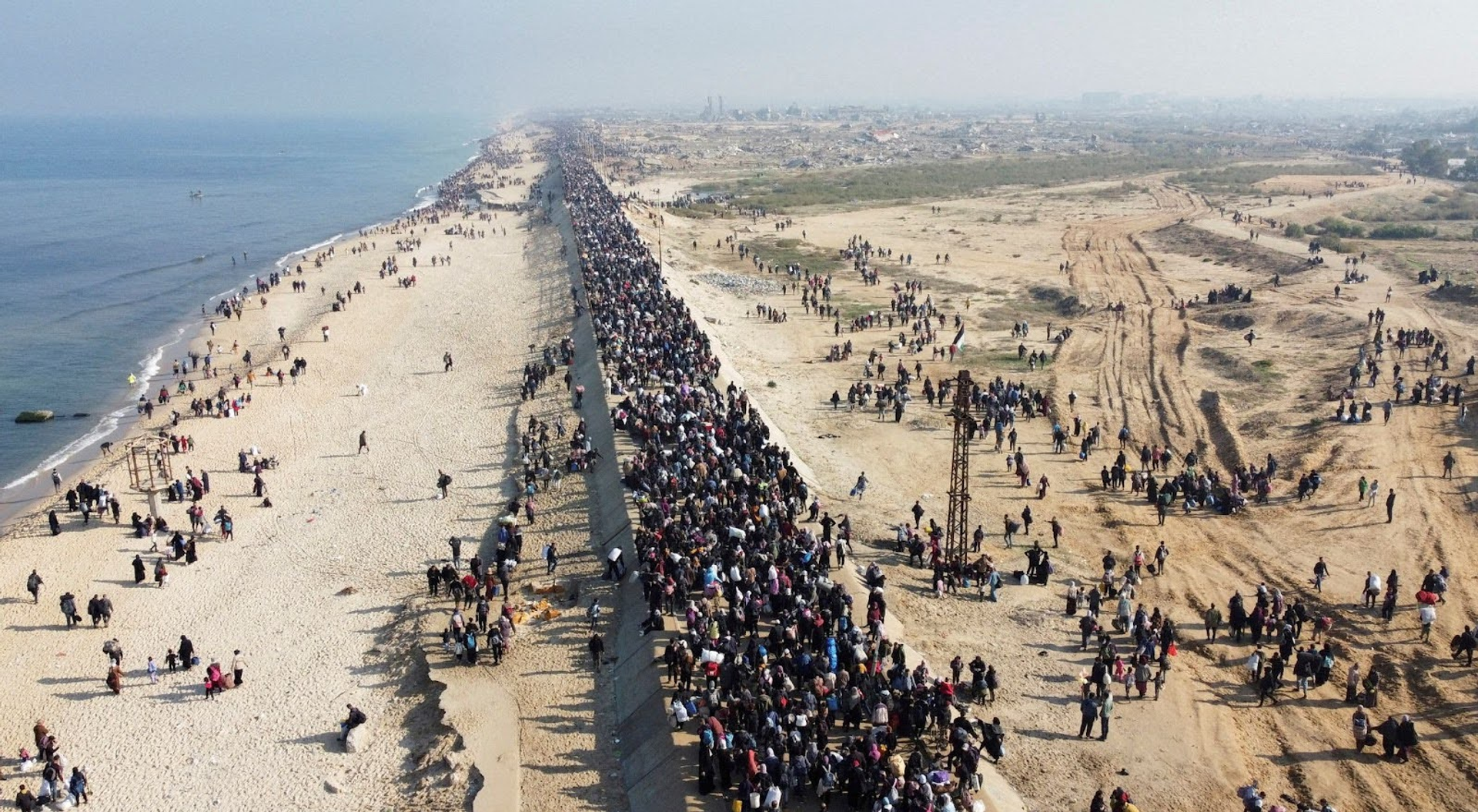 Palestinians returning to Gaza. 