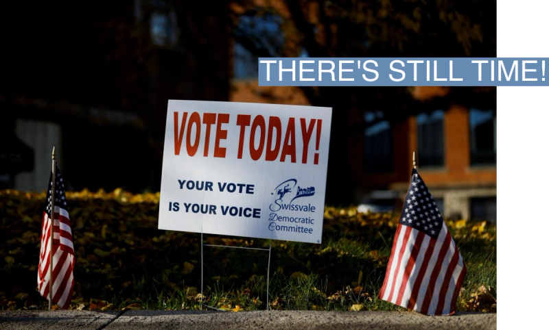 A view of a sign promoting voting at Swissvale, during the 2022 U.S. midterm elections, in Pittsburgh, Pennsylvania, U.S., November 8, 2022.