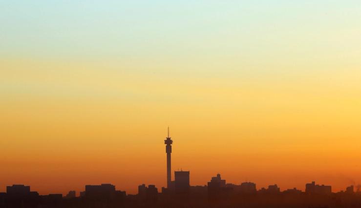 Johannesburg skyline.