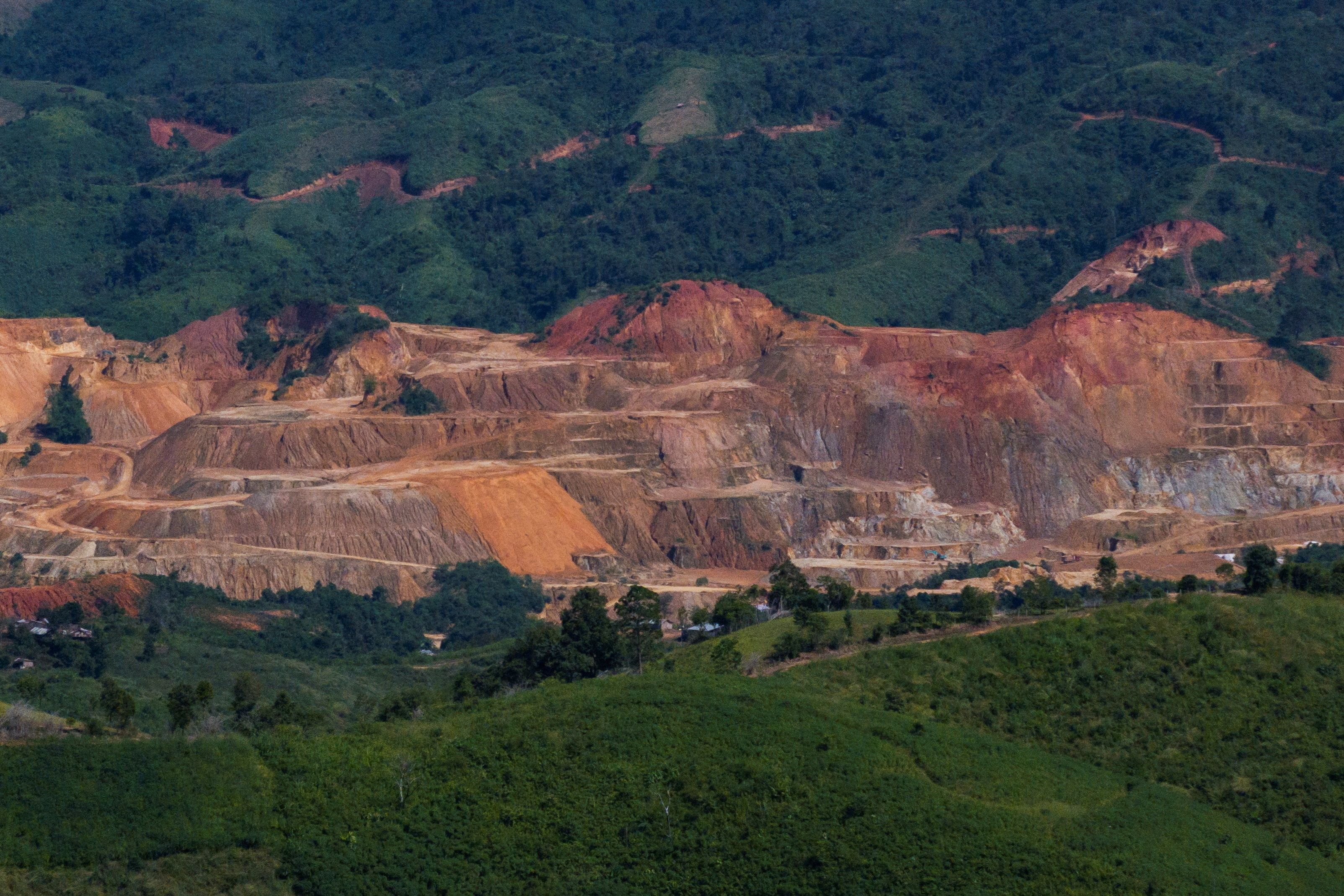 A drone view shows a mine.