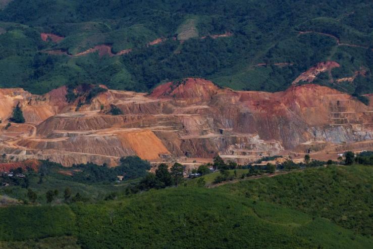 A drone view shows a mine.