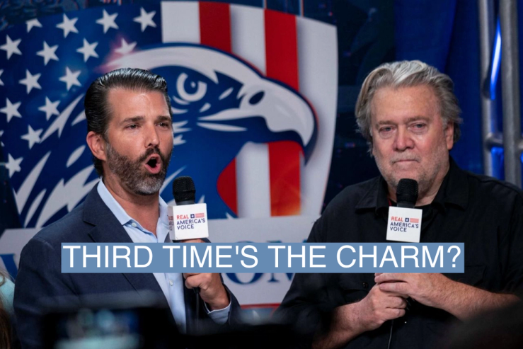 Steve Bannon and Donald Trump Jr. at CPAC.