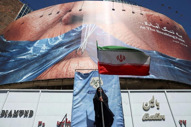An anti US billboard in Iran.